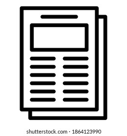 Icono de reportaje global. Esbozar icono de vector de reportaje global para diseño web aislado en fondo blanco