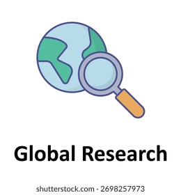 Icono de Vector de investigación global que puede modificarse o editarse fácilmente

