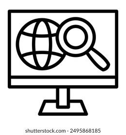 Global Research Vector Line Icon Design
