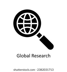 Global Research vector solid  Design illustration. Symbol on White background EPS 10 File 