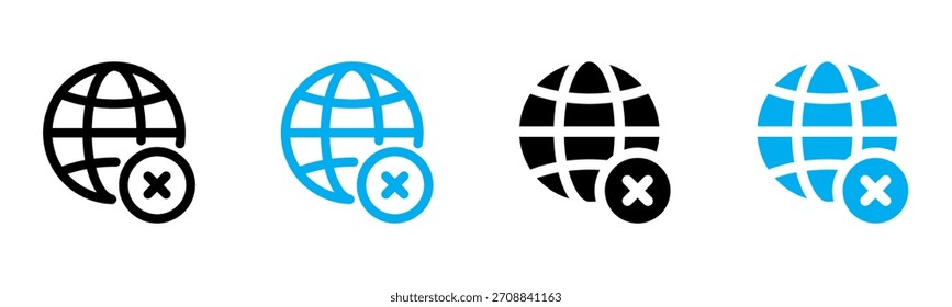 Icono restringido global Ilustración vectorial de varios estilos