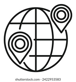 Global retirement travel icon outline vector. Person pension. Medical risk coverage