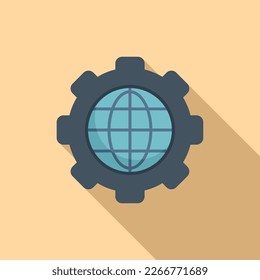 Global review icon flat vector. Star rate. Client service