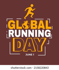 Global Running Day Concept Vector Design, June 1