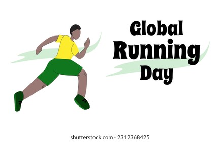 Global Running Day, idea for a poster, banner, flyer or postcard on a socially significant topic vector illustration