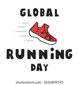 Global running day. Vector illustration on white background.
