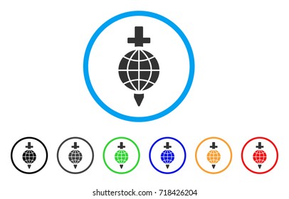 Global Safety rounded icon. Style is a flat global safety gray symbol inside light blue circle with black, gray, green, blue, red, orange variants. Vector designed for web and software interfaces.
