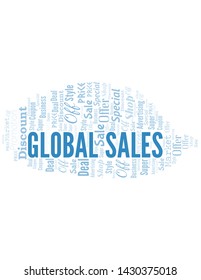 Global Sales Word Cloud. Wordcloud Made With Text.