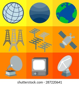 GLOBAL SATELLITE
3 communication devices in different era, 1930 era, 1960 era and also digital era.