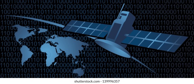 Global satellite communication and binary code