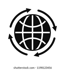 Global save energy icon. Simple illustration of global save energy vector icon for web design isolated on white background