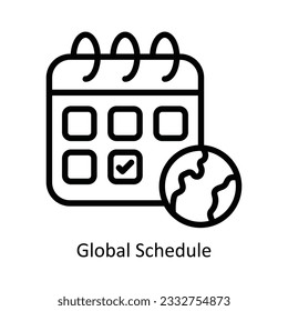 Global Schedule Vector  outline Icon Design illustration. Nature and ecology Symbol on White background EPS 10 File