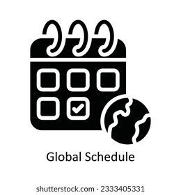 Global Schedule Vector  solid Icon Design illustration. Nature and ecology Symbol on White background EPS 10 File