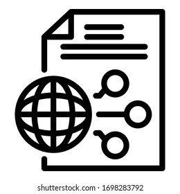 Das Symbol für den globalen Bericht. Globales Rahmenplan-Vektorillustration-Symbol für Webdesign einzeln auf weißem Hintergrund