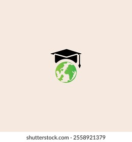 Global scholar, graduate icon flat vector design.