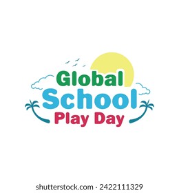 global school play day logo vector illustration