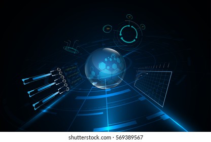 global sci fi futuristic hud pattern technology concept background
