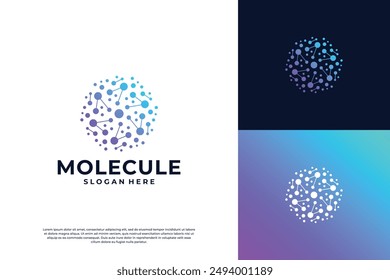 Global science research logo design with dot connection concept