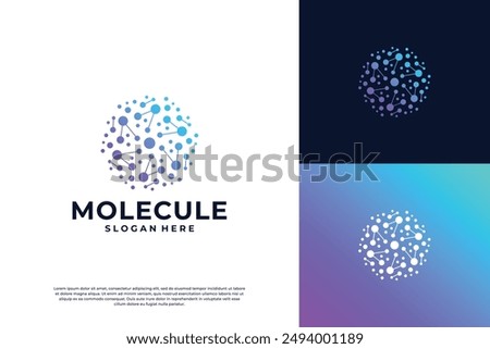 Global science research logo design with dot connection concept