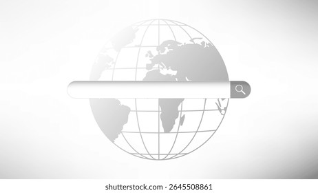 Un wireframe de barra de búsqueda global en interfaz digital, Este contenido fue creado utilizando herramientas de dibujo de Vectores y software, no generado por IA