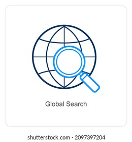Concepto De Icono De Búsqueda Global O Navegador