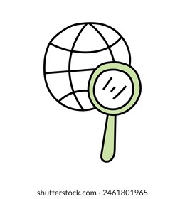 Global search doodle .Vector isolated on white background