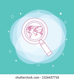 Global search flat design concept. Concept of line icon