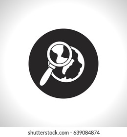 Global search flat icon. Vector illustration.