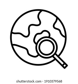 Global search, globe, world icon vector image. Can also be used for seo and web. Suitable for use on web apps, mobile apps and print media.