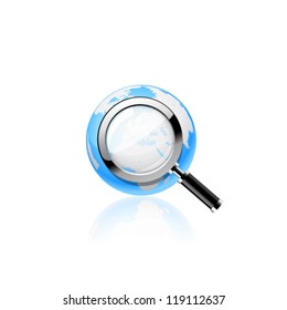 Global search glossy vector icon