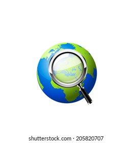 Global search glossy vector icon