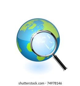 Global search glossy vector icon