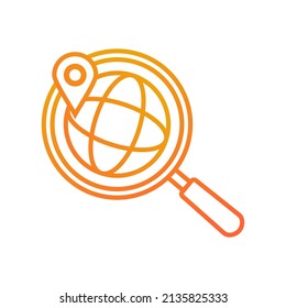 icono de red de degradado de búsqueda global
