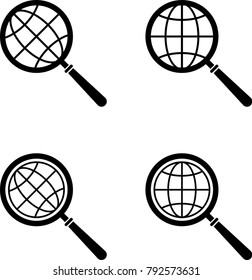 Global Search Icon Collection Vector Art Illustration