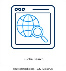 global search and search icon concept