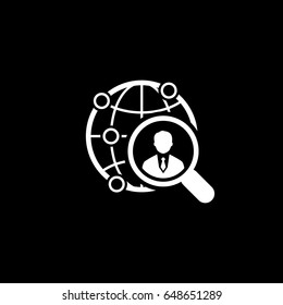 Global Search Icon. Flat Design. Isolated Illustration.