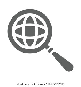 Global search icon. Gray version in white background