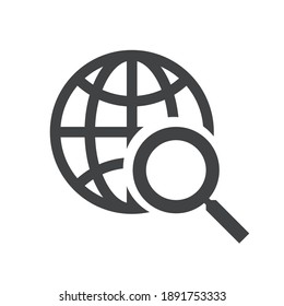 
Global search icon isolated on white background
