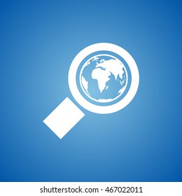 Global Search Icon on blue color. 