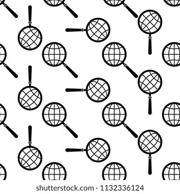 Global Search Icon Seamless Pattern Vector Art Illustration