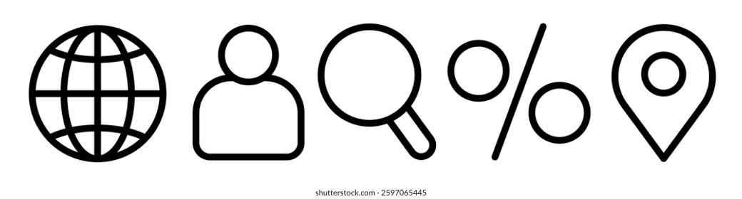 global search icon. global icon set