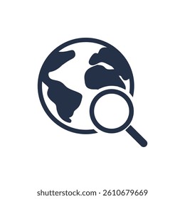Global search icon. Solid glyph series icon