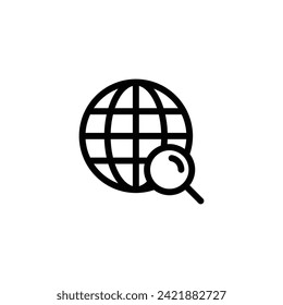 Vector de icono de búsqueda global. icono de símbolo del globo