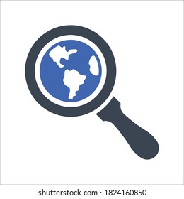 Global search icon, vector graphics