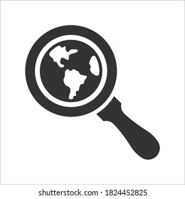 Global search icon, vector graphics