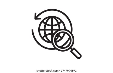 Imagen vectorial de icono de búsqueda global