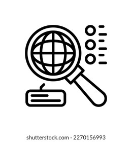 Icono de Búsqueda global en vector. Logotipo