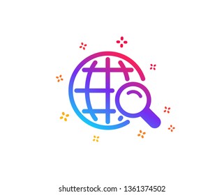 Global Search icon. World or Globe sign. Website search engine symbol. Dynamic shapes. Gradient design internet Search icon. Classic style. Vector