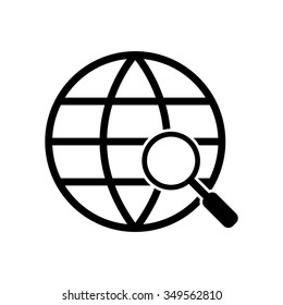 Global search icon. World globe symbol.