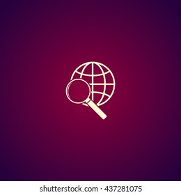 Global search icon. World globe symbol. Modern design flat style icon